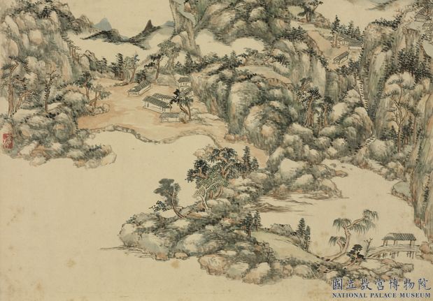 清趙曉畫山水 冊 翠崖丹磴